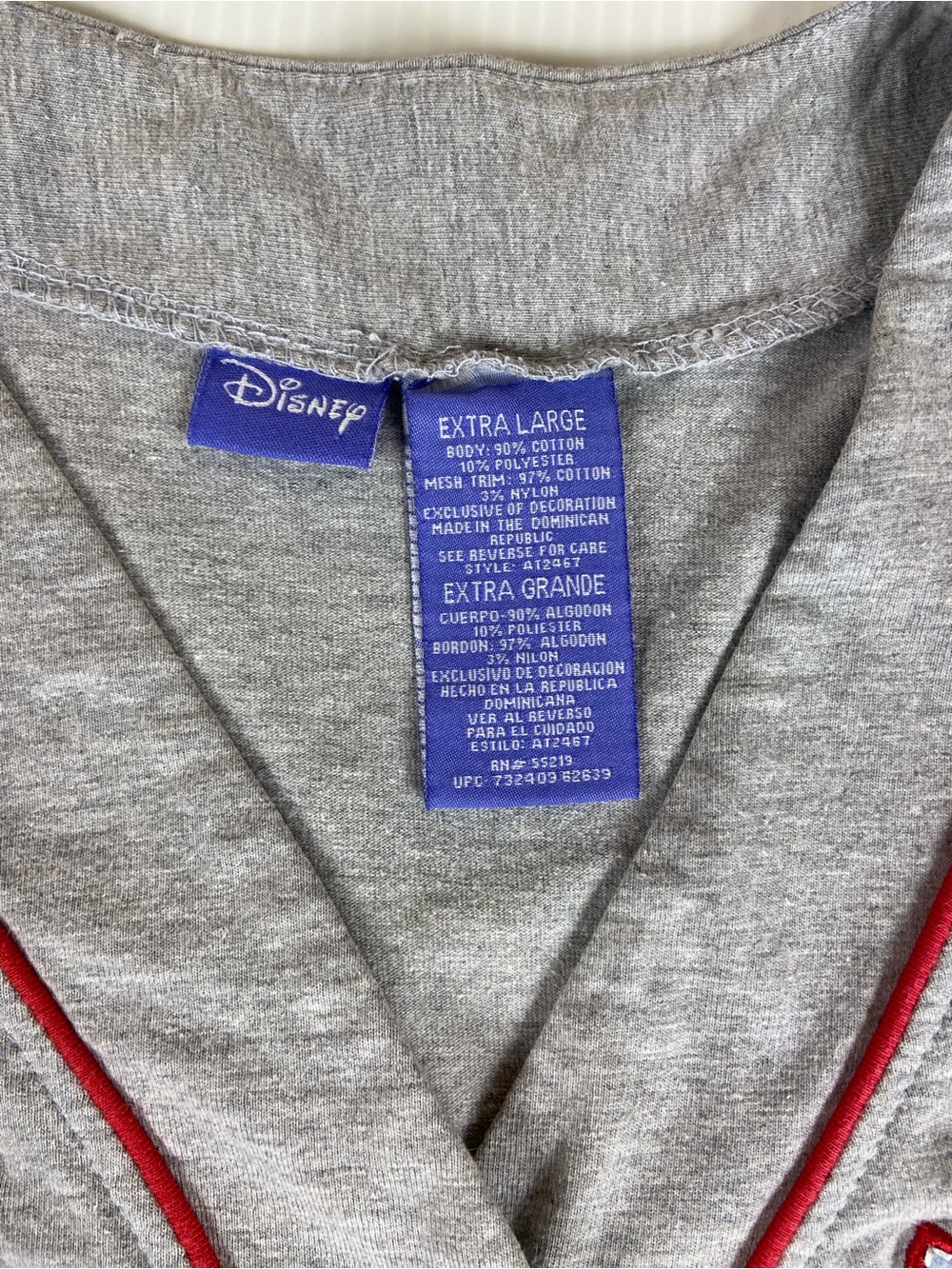 Disney Winnie the Pooh Y2K Baseball Jersey Shirt Gray XL Tuff Hunny NY - Picture 7 of 8